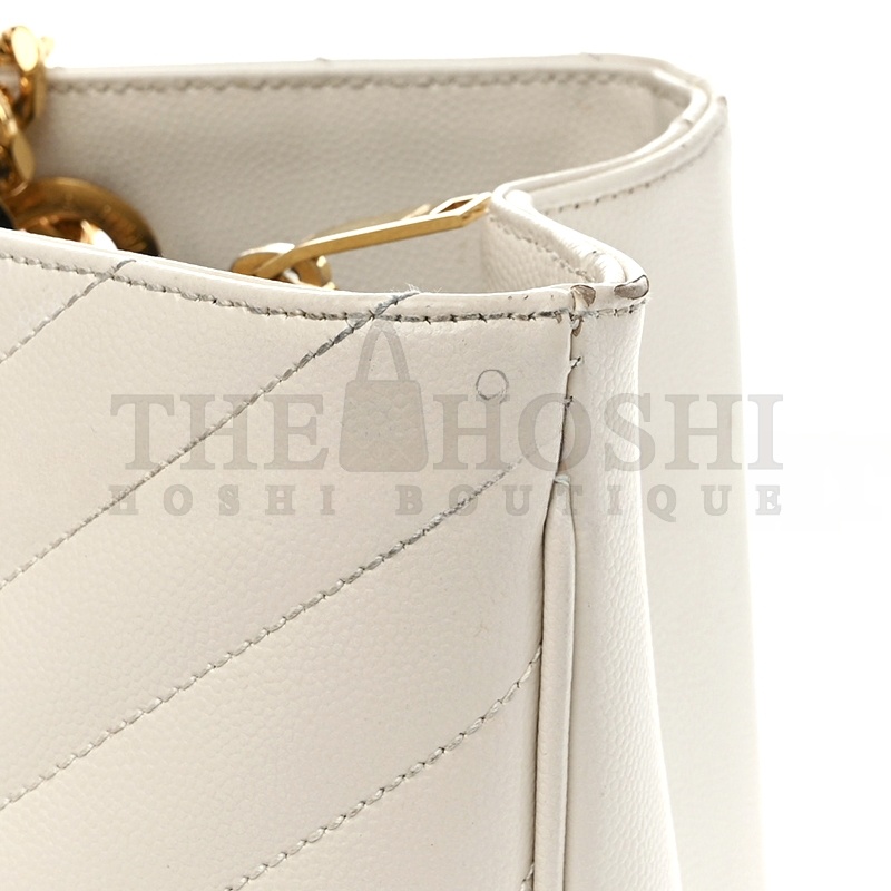 Y51 CHEVRON LEATHER CLASSIC MONOGRAM SHOPPING TOTE WHITE 1466144 (33*22*15cm) Master Quality